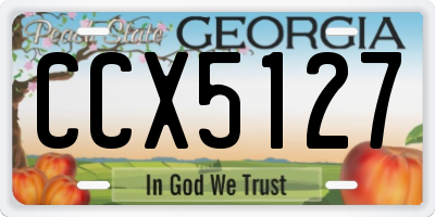 GA license plate CCX5127