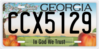 GA license plate CCX5129