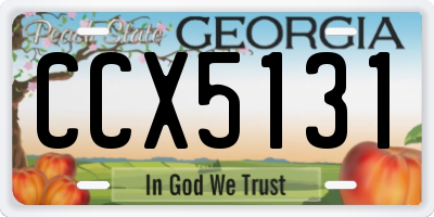GA license plate CCX5131