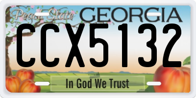 GA license plate CCX5132