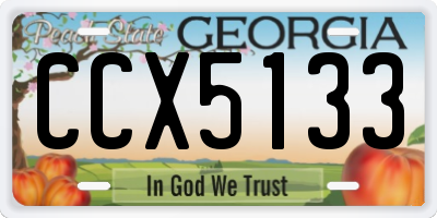 GA license plate CCX5133