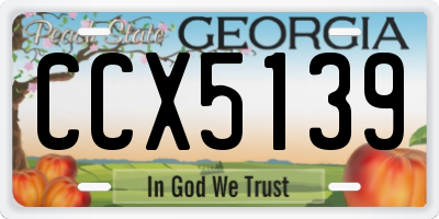 GA license plate CCX5139
