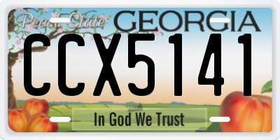 GA license plate CCX5141