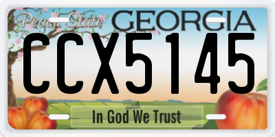 GA license plate CCX5145