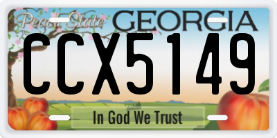 GA license plate CCX5149