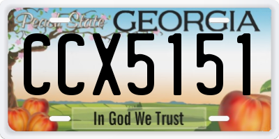 GA license plate CCX5151