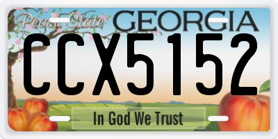 GA license plate CCX5152