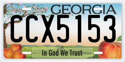 GA license plate CCX5153
