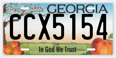 GA license plate CCX5154