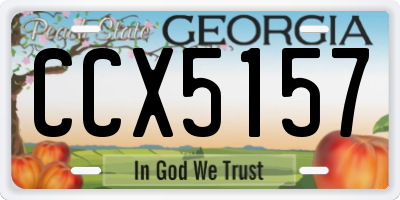 GA license plate CCX5157