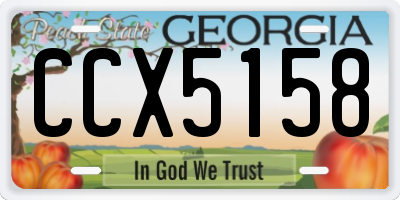 GA license plate CCX5158