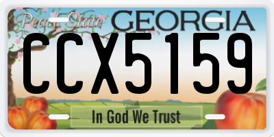 GA license plate CCX5159