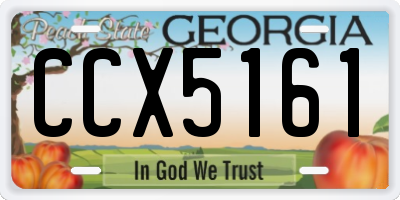 GA license plate CCX5161