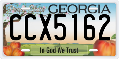 GA license plate CCX5162