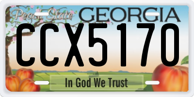 GA license plate CCX5170