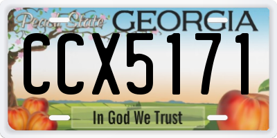 GA license plate CCX5171