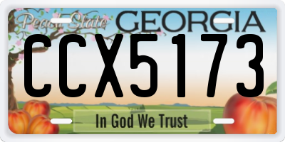 GA license plate CCX5173