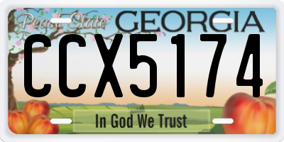 GA license plate CCX5174
