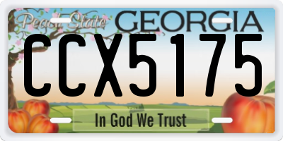 GA license plate CCX5175