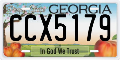 GA license plate CCX5179