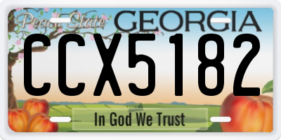 GA license plate CCX5182