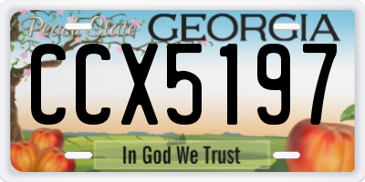 GA license plate CCX5197