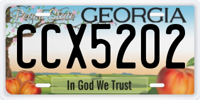 GA license plate CCX5202