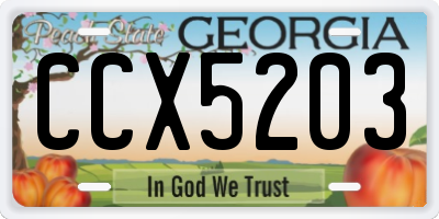 GA license plate CCX5203