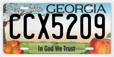 GA license plate CCX5209