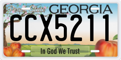 GA license plate CCX5211