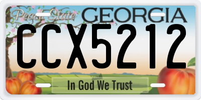GA license plate CCX5212