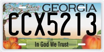 GA license plate CCX5213
