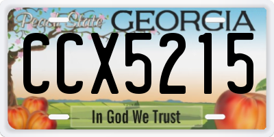 GA license plate CCX5215