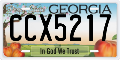 GA license plate CCX5217
