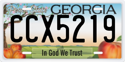 GA license plate CCX5219