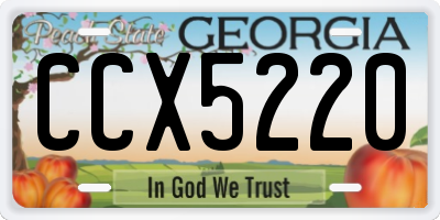GA license plate CCX5220