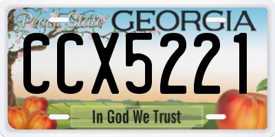 GA license plate CCX5221
