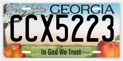 GA license plate CCX5223