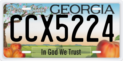 GA license plate CCX5224