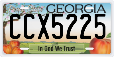 GA license plate CCX5225