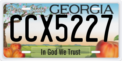 GA license plate CCX5227