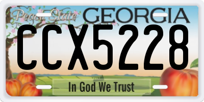 GA license plate CCX5228