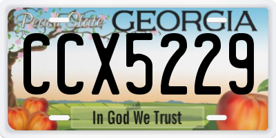 GA license plate CCX5229