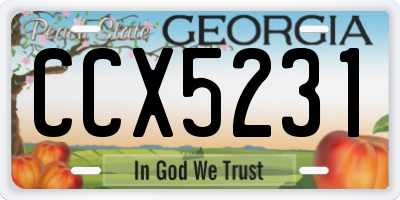 GA license plate CCX5231