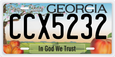GA license plate CCX5232