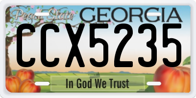 GA license plate CCX5235