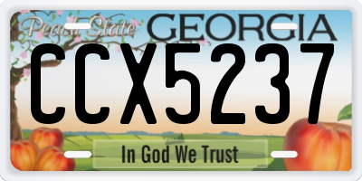 GA license plate CCX5237