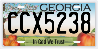 GA license plate CCX5238