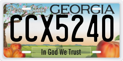 GA license plate CCX5240