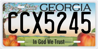 GA license plate CCX5245